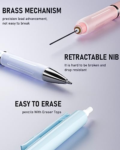 Nicpro 3PCS Pastel Mechanical Pencil Set, 0.9 Mechanical Pencil - style: 3 Pack (0.9mm)