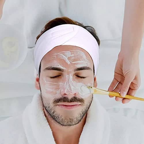 4PCS Facial Spa Headbands for wahsing Face Makeup Shower Bath Wrap (White) - color: White