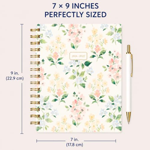 WORLD TRAVELER Academic Planner School Organizer Jul 2026-Dec 2027, 7"x9" - color: Multi Watercolor Floral