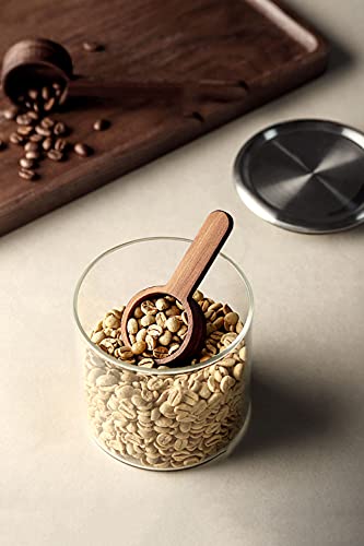 Coffee Spoons, CISHNOU Wooden Coffee Ground Spoon, Measuring for Ground Beans or tea, Soup Cooking Mixing Stirrer Kitchen Tools Utensils, 1 Wooden Tea Scoop(Wood Color) - color: B Beech Wooden Short