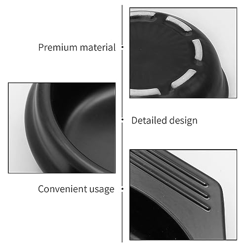 Korean Stone Pot Set with Tray and Stainless Steel Spoon, Ceramic Bowl for Bibimbap and Soup, No Lid (1500 ML (50 OZ))