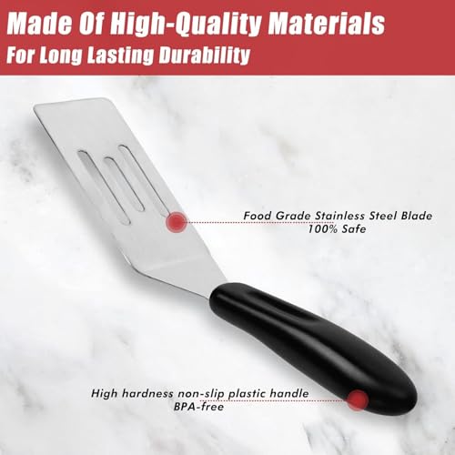 2 X Pampered Chεf Mini-Serving Spatula #2622, Pampered Mini Chef Stainless Steel Cutter and Turner for Serving, Flipping, Small Icing, Metal Grill Spatula for Brownies, Pancakes, Pie, Cookies etc. (2)