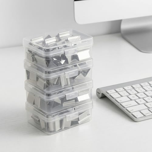Lurrose Refillable Stapler Set 2 Portable Office Staplers with 200 Reusable Paper Clips Desk Stapler Tool for Document Binding Reports Assignments School Supplies