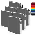 feela 6 Pack Pocket Mini Notebooks Bulk, Small Cute Memo Notepads Hardcover College Ruled Lined Journals with Pen Holder for School Business Work, with 6 Black Pens, 3.5”x 5.5”, A6, Gray - color: A6 6 Gray