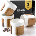 MIAMIO – Espresso Cups Set of 4 (3.5oz) Japanese Tea Cups Ceramic (White) - color: White