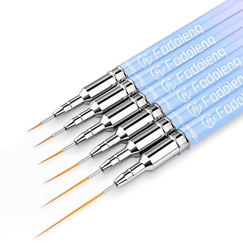 Liner Brush for Nails, 6 Pcs Thin Nail Art Brushes - color: Blue2
