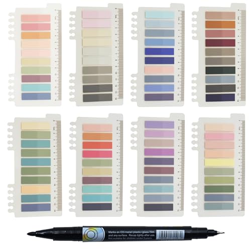 YOUDEFUL 1600Pcs Transparent Sticky Note Tab, Colored Page Marker Tab - size: Tabs Morandi