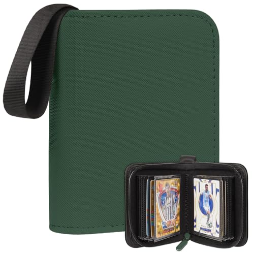 1 Pocket Card Binder–Collectible Trading Card Album,Single Card Holder with 20 Pages,Holds 40 Cards, Side-Loading Mini Binder for TCG,MTG,Sports,Baseball,Football,Small Sports Card Book，Green - color: Green