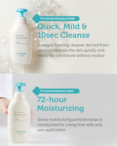 GOONGBE Baby Gift Set, Korean Shampoo & Bath, Lotion & Cream 4 Items