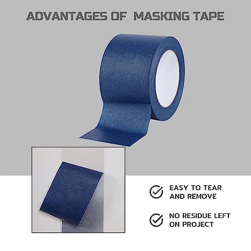 Lichamp 3 inches Blue Painters Tape Blue Masking Paper