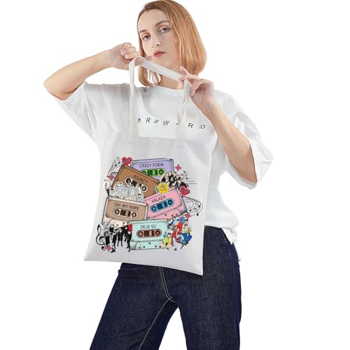WZMPA Korean Group Fans Tote Bag Concert Fans Gift South Korea Singer Reusable Grocery Bag Concert Merchandise - color: My Name-t
