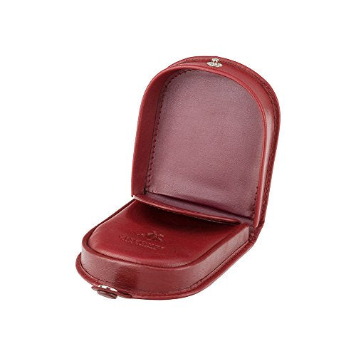 Visconti Polo T-5 Brown Soft Leather Coin Purse Pouch Tray/Change Holder (Red) - color: Red