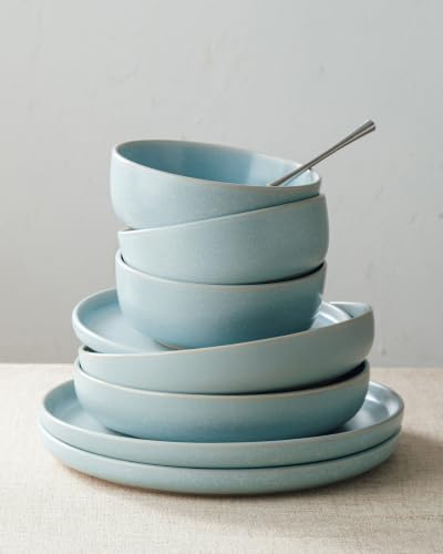 Famiware Milkyway 18-Piece Stoneware Dinnerware Set, Light Blue - color: Light Blue, size: Service for 6 (Standard Dinner Set)