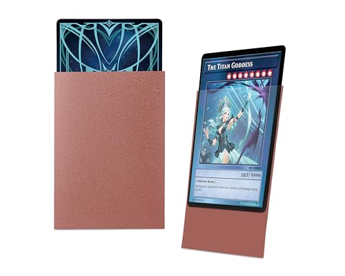 TitanShield (150 Sleeve) Colored Small Japanese Sized Trading Card Sleeves Deck Protector for Yu-Gi-Oh, Cardfight Vanguard & More (Rose Gold) - color: Rose Gold
