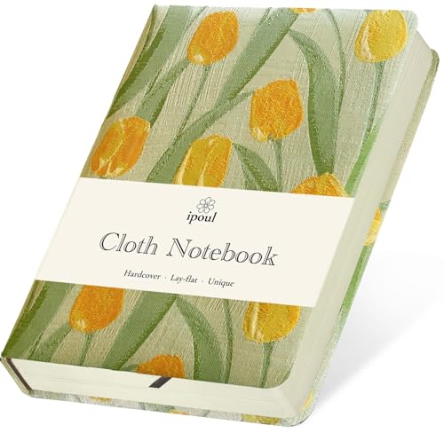 Small Journal for Women, Floral Notebook, B6, 5x7, Ruled Notebook & Blank Sketchbook, Embroidered Journal, Hardcover, Lay Flat, Personal Writing Journal for Women, Cute Journal, Tulip Flower - color: B6-Cute Tulip
