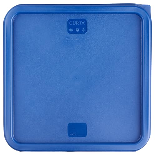 CURTA 8-Pack 12 Qt NSF Clear Polycarbonate Food Storage Containers with Blue Lids - Square, Commercial-Grade, Freezer & Dishwasher Safe, Stackable - color: 12.0 Qt 8-Pack(Blue Lids)