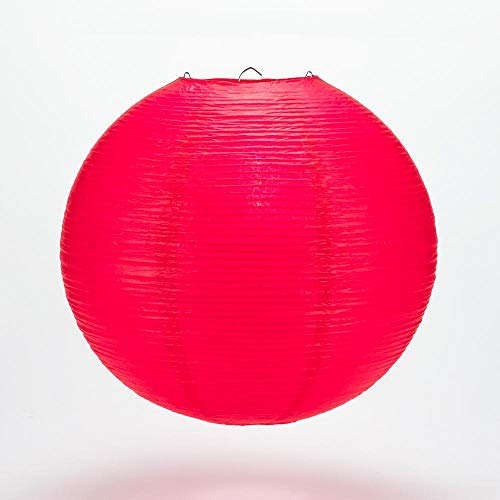 Quasimoon PaperLanternStore.com 12 Inch Red Fine Line Premium Even Ribbing Paper Lantern, Extra Sturdy - color: Red Fine Line, size: 12 Inch