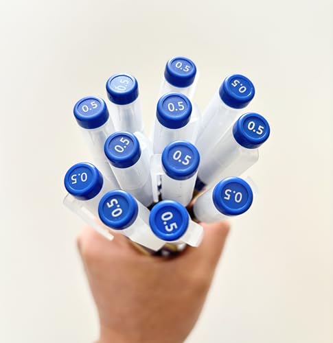 12 Pcs 0.5mm Blue Gel Ink Pen Japanese Stationery Extra Fine Chinese Ballpoint Pen for Office School Korean Stationery Supply - color: 12Count-Blue Ink-0.5mm