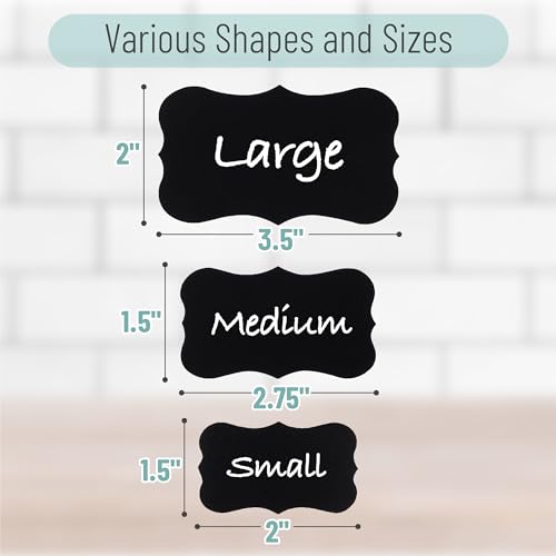 Mr. Pen- Chalkboard Labels, 200 pcs, Assorted Shapes - size: 200 pcs, style: Assorted Shapes