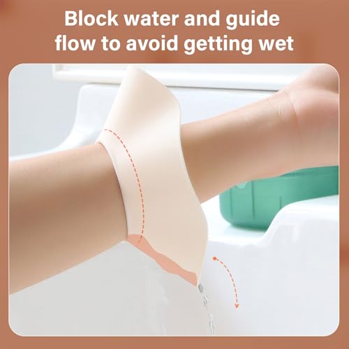 1pair Silicone Wristband Waterproofed Face Wash Wristbands Skincare Wrist Guards for Make up Shower Wrist Guards - color: Transparent