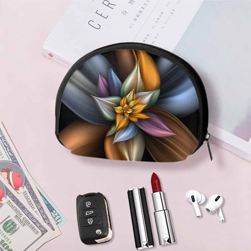 IBILIU Small Coin Purse Retro Flower Abstract Metal Art Pattern Mini Wallet Coin Pouch Change Purse For Women Men - color: Coinp-004