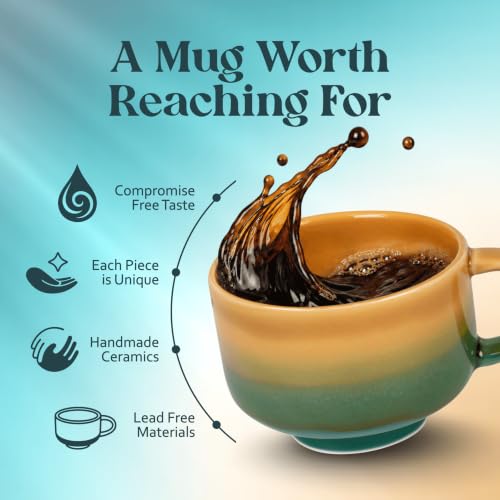 NOVA CERAMICS Amber Coffee Mug - 16 oz Ceramic Mug - Savannah - color: Savannah