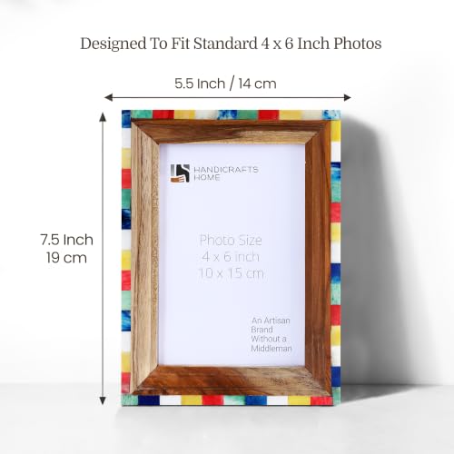 Handicrafts Home Handmade Bone Inlay & Wood Photo Frame Colorful Decor, 6x4 - color: FAIRGROUND-CIRCUS, size: 4X6