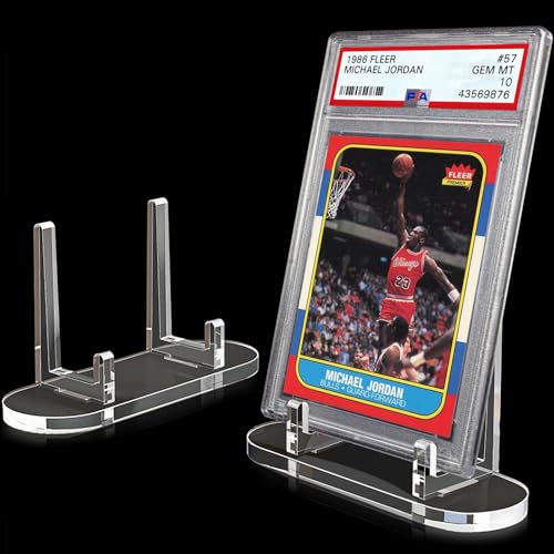 tutata Acrylic Trading Card Display Stand, 10 Pack Clear Card Stands, Card Stands for Sports Cards, Sports Card Holder, PSA Graded Card Display
