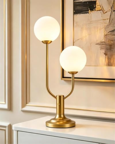 Lightdot Globe Gold Table Lamp for Bedroom Dimmable Gift G9 Bulbs Included - color: 06-Gold-Globe-2U
