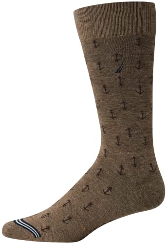 Nautica Mens Dress Socks Comfort Stretch Business Formal Crew Socks 10 Pack - color: Dark Brown Assorted