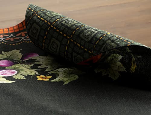 Maison d' Hermine Placemats Set of 4 Reusable 100% Cotton (13"x19") - color: 047 - Pumpkin Garden - Dark Green, size: 13" X 19" (Pack of 4)