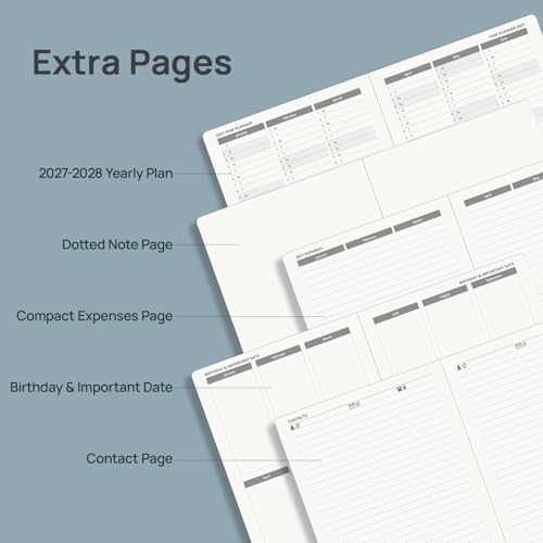 POPRUN 2027 Planner, 6.5" x 8.5", Daily Weekly and Monthly Appointment Book - color: Brown, size: Medium-6.5'' x 8.5'', style: Calendar Year 2027
