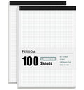 Graph Paper Notebook, 2 Pack, 8.5 x 11 Grid Paper, 4x4 Graph Ruled - color: 2 Pack-Squared (50 Sheets/Pad), size: 8.5" x 11"Portrait