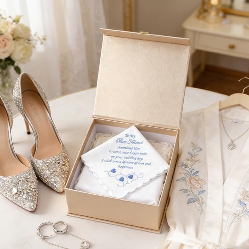 Wedding Handkerchiefs Something Blue Gifts for Bride & Groom - color: Wedding Gift from Friends