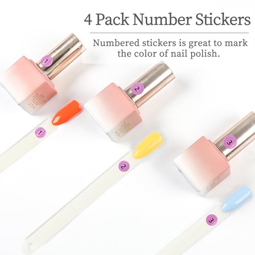 BQAN Nail Swatch Sticks 200 Pcs Natural with Ring & Number Stickers - color: Natural-200pcs
