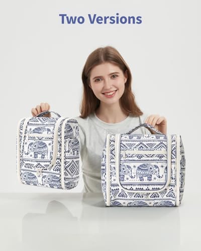 Narwey Hanging Travel Toiletry Bag for Women, Cosmetic Makeup Bag - color: B-Elephant, size: Medium