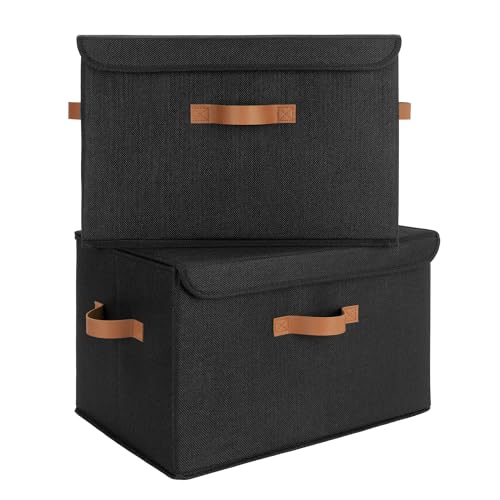GRANNY SAYS Memory Keepsake Storage Box, Fabric Storage Bins with Lids - color: Black, size: Extra Large
