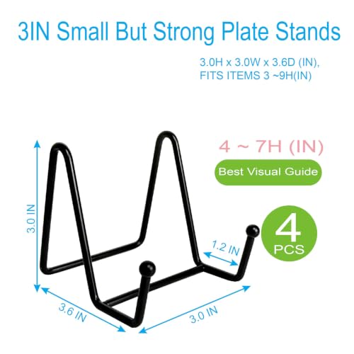 4PCS Iron Plate Stands for Display 3 Inch, Metal Frame Holders for Picture - size: 4PCS 3IN
