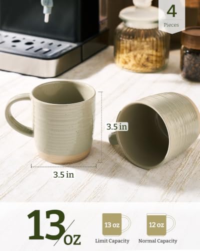 famiware Coffee Mugs Set of 4, 13 oz Mug Set, Ceramic Cup Set with Handle - color: Constellation-Honey, size: 4 Count (Pack of 1)