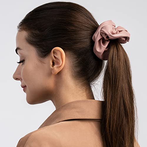 Scrunchies for Women Girls 6Pcs Large Velvet Scrunchies for Long Thick Hair Ultra Textured Soft Cotton Scrunchy Hair Ties Pink Hair Bands No Damage Ropes Ponytail Holders Bulk Cute Hair Accessories - color: 6PCS Pink