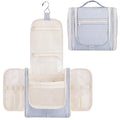 Narwey Large Hanging Travel Toiletry Bag for Women, Makeup Cosmetic Bag - color: CA-Greyish Blue Stripe, size: Large