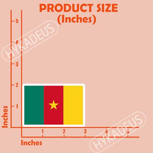 (3Pcs) Cameroon Flag Stickers – Cameroonian National Flag Vinyl Decals, Waterproof Sticker for Laptop, Water Bottle, Scrapbook, Phone Case, Travel Gear, 3" x 2" - color: Cameroon