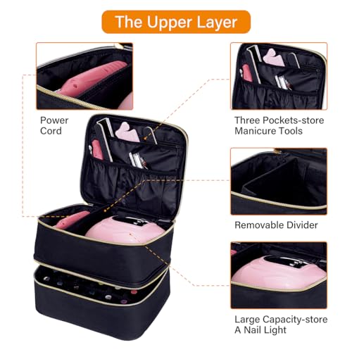 Nail Polish Organizer Holds 30 Bottles (15 ml/0.5 floz),Black - color: Black
