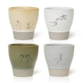 Jottings Retro Cute Handleless Japanese Tea Ceramic Cup 6.5 oz, Set of 4 - color: bridal shower/housewarming gift