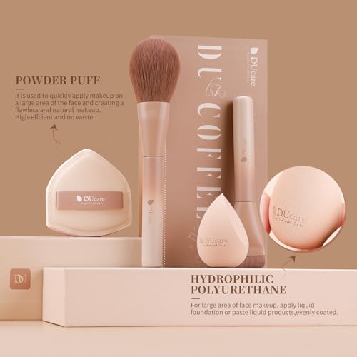 DUcare 14pcs Makeup Brushes Set,12Pcs Makeup Brush set with 2pcs Makeup Sponges Foundation Blending Face Powder Blush Eye Shadows Brushes - color: 12pcs