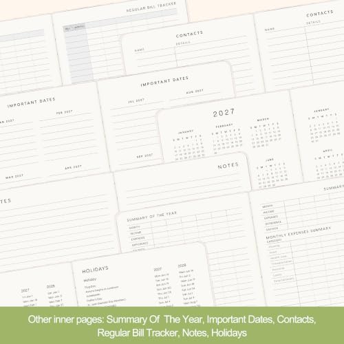 &And Per Se 2027 Planner, 12-Month Monthly & Weekly, 2027 Calendar Planner with 100gsm Paper, A5 Hardcover Faux Leather, 5.7" x 8" (Botanical Floral) - color: Botanical Floral, size: 5.7" x 8"(Jan 2027-Dec 2027)