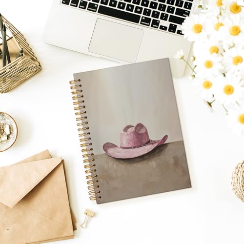 Wheatwin Western Cowgirl Spiral Notebook, Western Gifts for Women, Pink Pretty Cute Notebooks for Girls Women, Office School Supplies Journal 5.5x8.3 - color: cowgirl