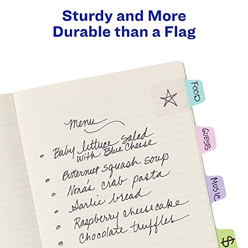 Avery Mini Ultra Tabs, 1" x 1.5" Repositionable, 40 Pastel Tabs