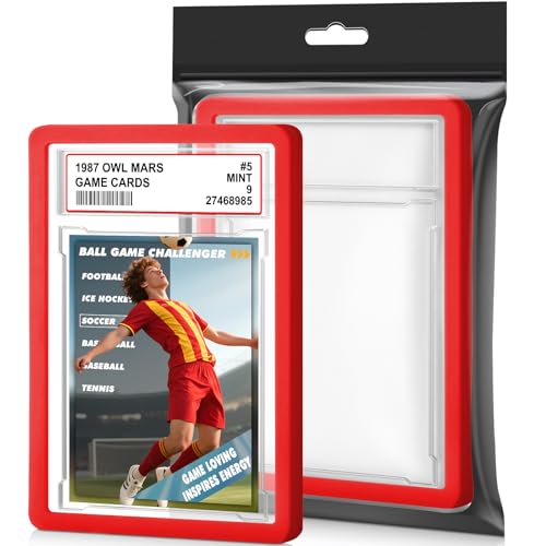 1 Pack Graded Card Slab with PSA Slab Bumper Set, Hard TPU PSA Slab Bumper Protector Guard Graded Card Slab Protectors with Label Position for Game Cards, Sports Cards, Trading Cards