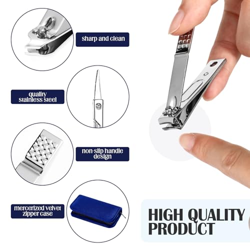 Coume 24 Sets Mini Manicure Kit for Women Men Nail Clippers, Blue Series - color: Blue Series